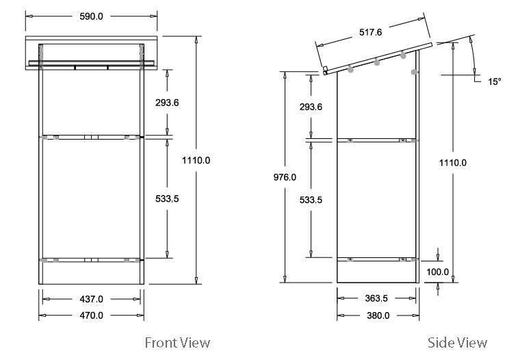 Standard Black Melamine Lectern