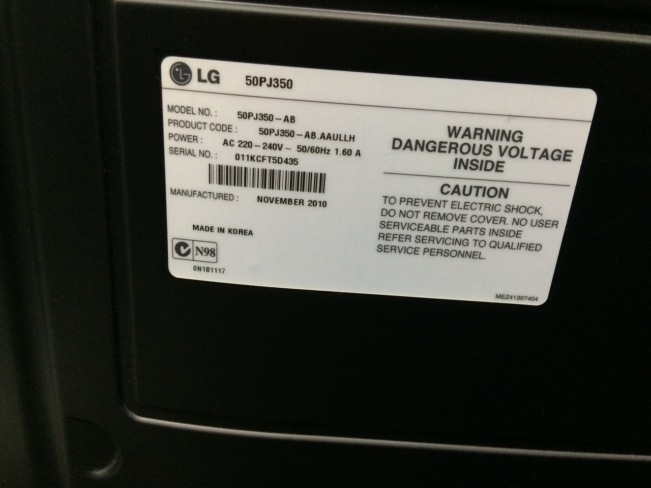 LG 2x 50" TV 50PJ350, 50PQ20D Audio Visual Sales