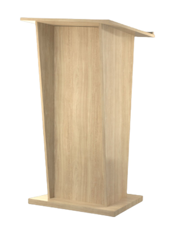 Bleached Elm lectern viewed from the audience side