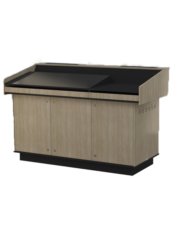 B Series Triple Bay Lecterns Sandy Oak