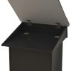 Lectern showing hinged top in open position.