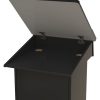 Post style lectern shown with hinged top in open position.