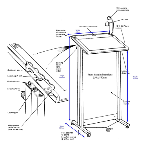 AL1500 Director Lectern Podium Dimensions