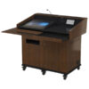 Double bay lectern with angled benchtop.