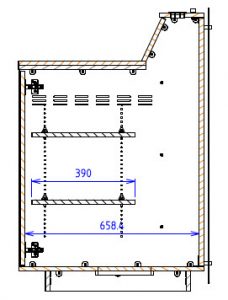 G-Series Single Bay Presenter Table - Left-Hand equipment cabinet