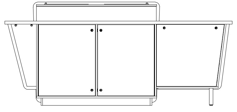 G-Series Double Bay Presenter Table - Left-Hand equipment cabinet