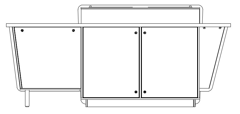 G-Series Double Bay Presenter Table - Right-Hand equipment cabinet