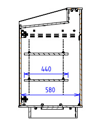 Single Bay - Angled work surface with flat back - Narrow depth