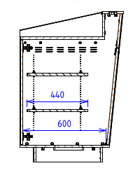 Single Bay - Flatwork surface with angled back