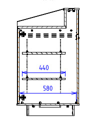 Triple Bay - Flat work surface with flat back - Narrow depth