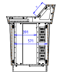 Triple bay with Flat work surface