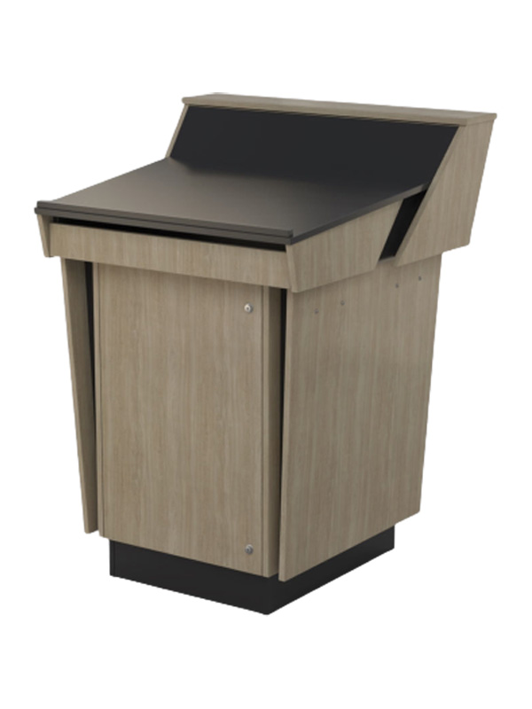 C-Series Single Bay Lecterns Bleached Ash and Black melamine board