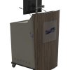 Single bay lectern with monitor pole.