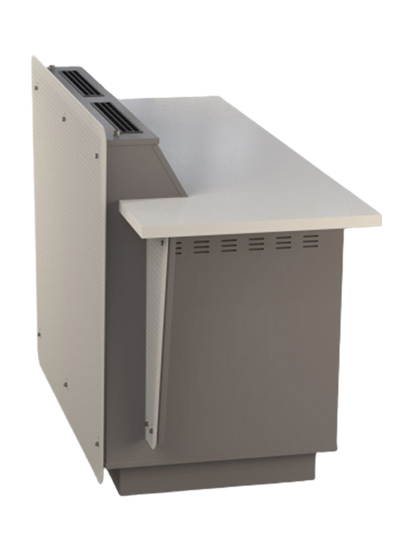 Side view of double bay G-Series lectern