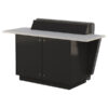 Side view of double bay G-Series lectern Black