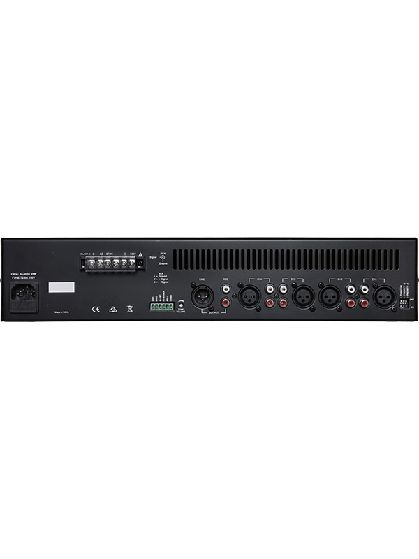 4 XLR microphone/dual RCA line inputs