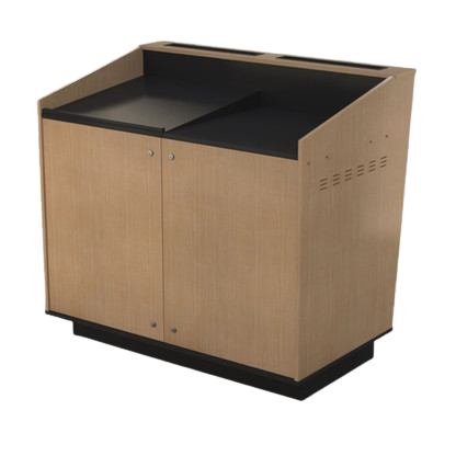 BGL-M02LA - A-Series Double bay lectern with LEFT side of top Angled.