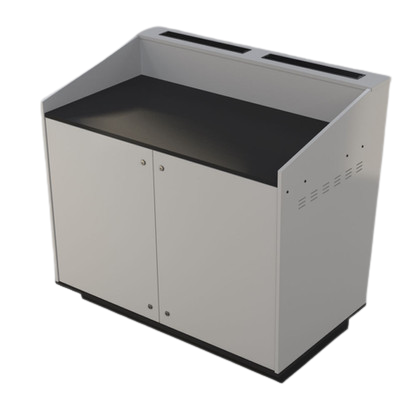 A-Series Double bay lectern built in White melamine board.