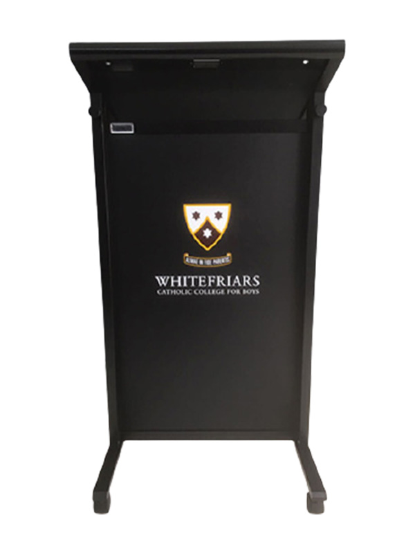 Multimedia Chancellor Lectern with Aluminum Frame Black color