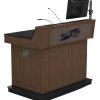 Double bay lectern with Left hand angled benchtop.