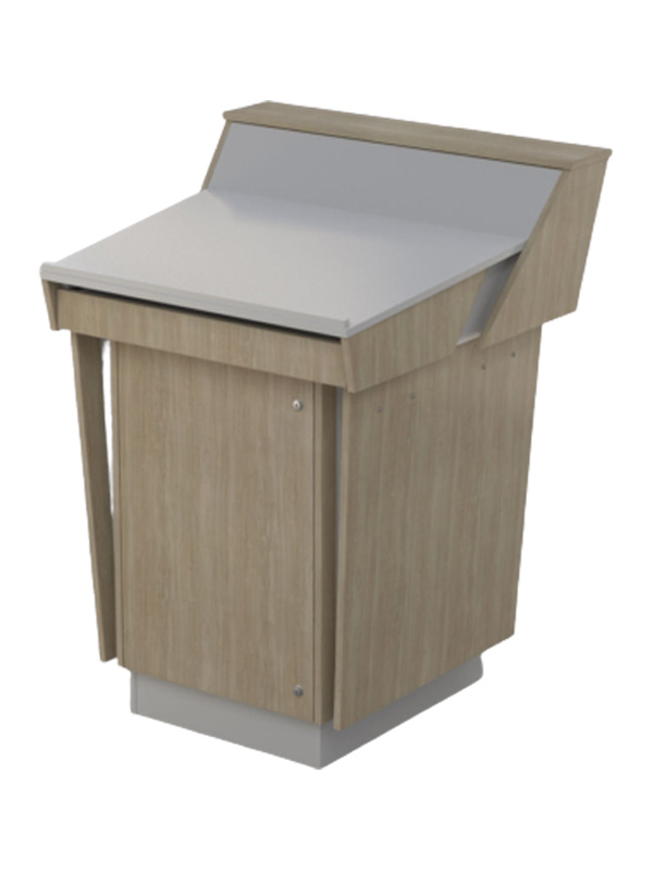 C-Series Single Bay Lecterns Bleached Ash and Black melamine board