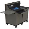 D-Series double bay lectern with external shelf in raised position.