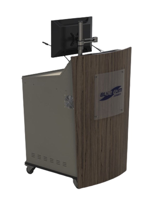 Single bay lectern with monitor pole.