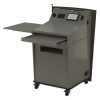 Single bay lectern with various options. External shelf and drawer raised.