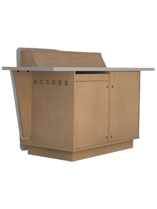 Double bay lectern with optional left hand keyboard drawer.