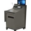 Single bay lectern with external shelf in lowered position.